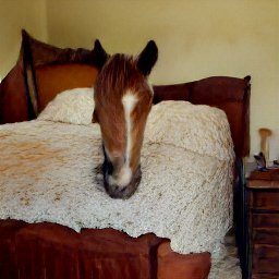 Paard in bed
