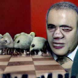 Kasparov's leger vreet schaakboard op